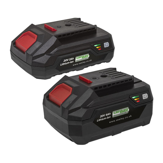 Sealey BK24 Power Tool Battery Pack 20V 2Ah & 4Ah Kit for SV20 Series