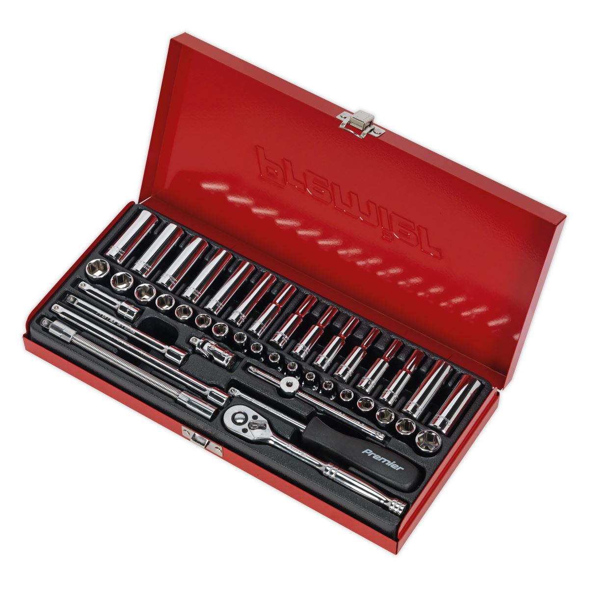 Sealey AK690 Socket Set 41pc 1/4"Sq Drive 6pt WallDrive® - Metric/Imperial