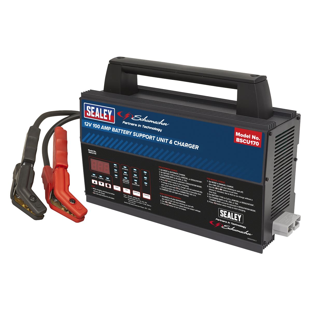 Sealey BSCU170 Battery Support Unit & Charger - 12V 100A