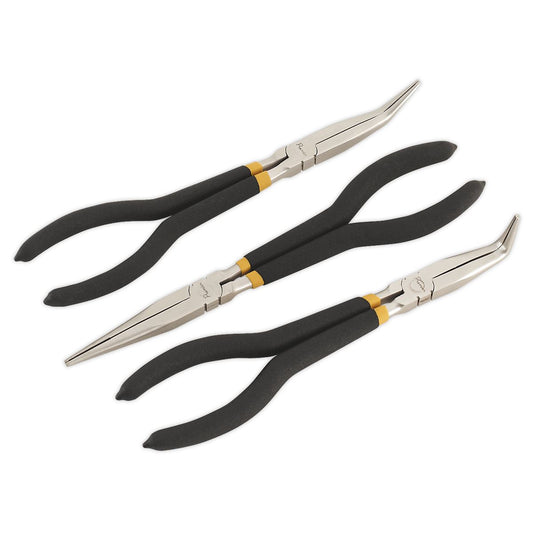 Sealey AK930 Needle Nose Pliers Set 3pc 280mm Ni-Fe Finish