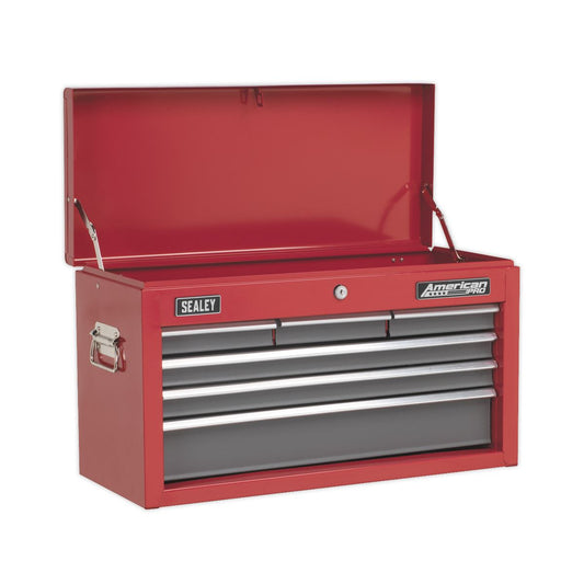 Sealey AP2201BB Topchest 6 Drawer with Ball-Bearing Slides - Red/Grey