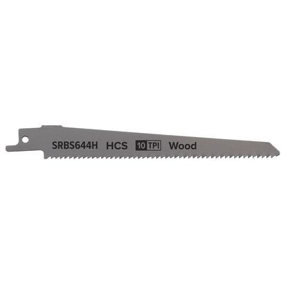 Sealey SRBS644H Reciprocating Saw Blade Clean Wood 150mm 10tpi - Pack of 5