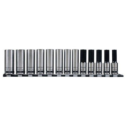 Sealey AK2745B Socket Set 13pc 1/2"Sq Drive Deep Lock-On™ 6pt Metric - Premier Black