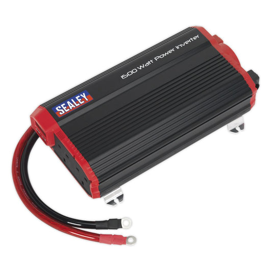 Sealey PI1500 Power Inverter Modified Sine Wave 1500W 12V DC - 230V ~ 50Hz