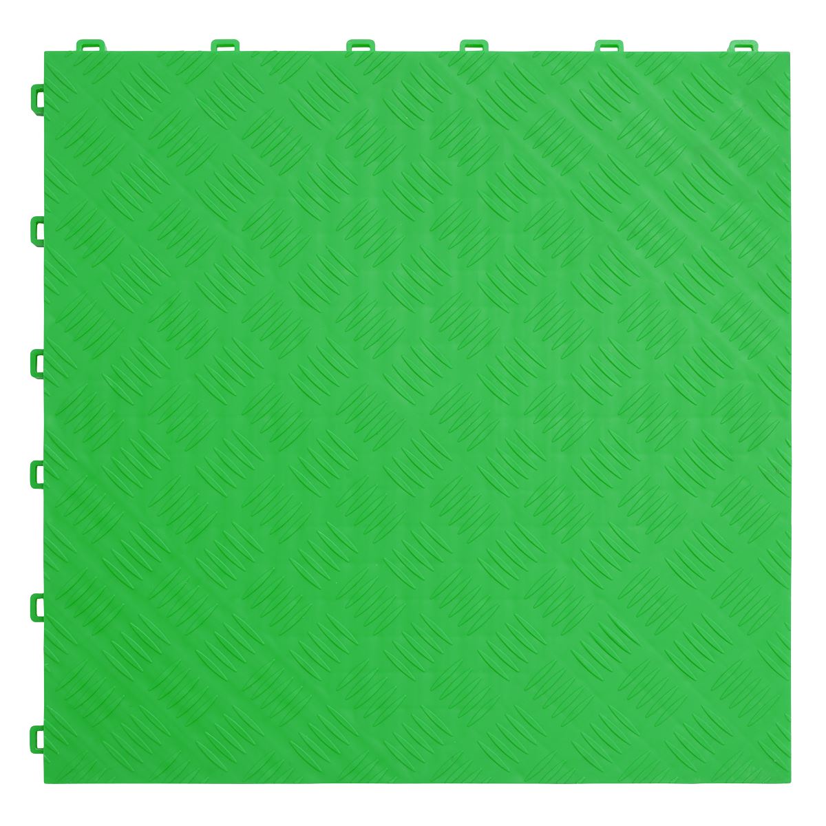 Sealey FT3GR Polypropylene Floor Tile - Green Treadplate 400 x 400mm - Pack of 9