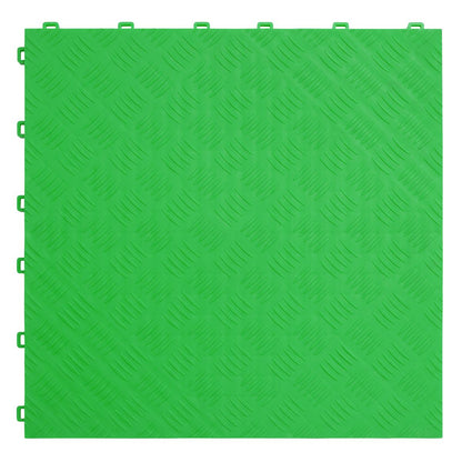 Sealey FT3GR Polypropylene Floor Tile - Green Treadplate 400 x 400mm - Pack of 9