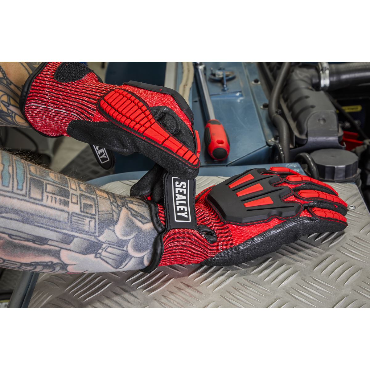 Sealey SSP38XL Cut & Impact Resistant Gloves - X-Large - Pair