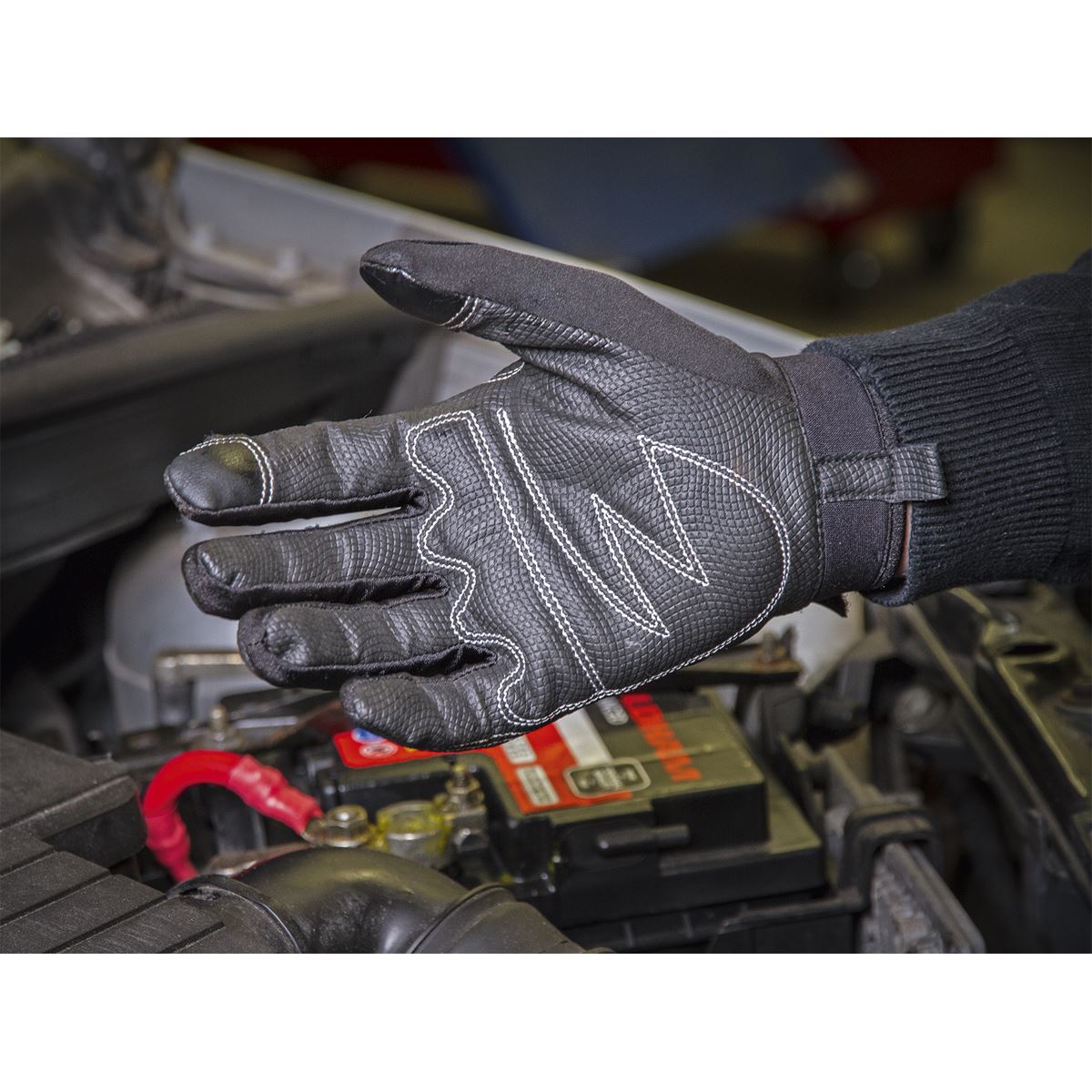 Sealey MG798L Mechanic's Gloves Light Palm Tactouch - Large