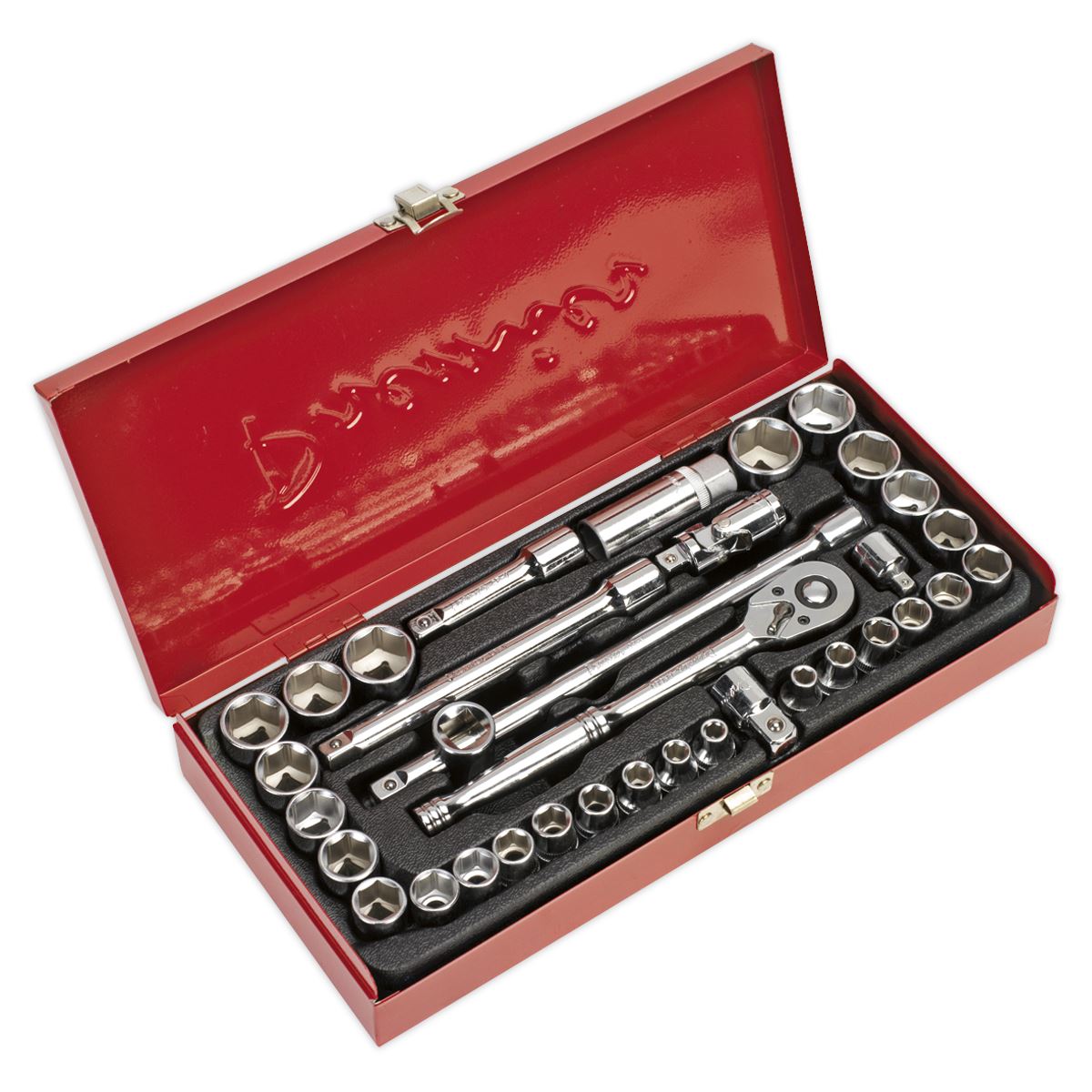 Sealey AK691 Socket Set 35pc 3/8"Sq Drive 6pt WallDrive® - Metric/Imperial