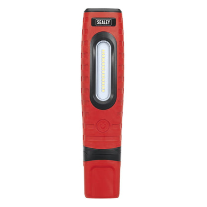 Sealey LED360PLUSR Rechargeable 360° Inspection Light 10W & 3W SMD LED Red 2 x Lithium-ion