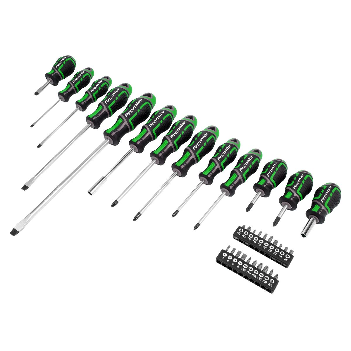 Sealey AK4370HV Screwdriver & Bit Set 33pc GripMAX® - Hi-Vis