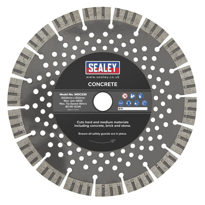 Sealey WDC230 Concrete Cutting Disc Dry Use Ø230mm