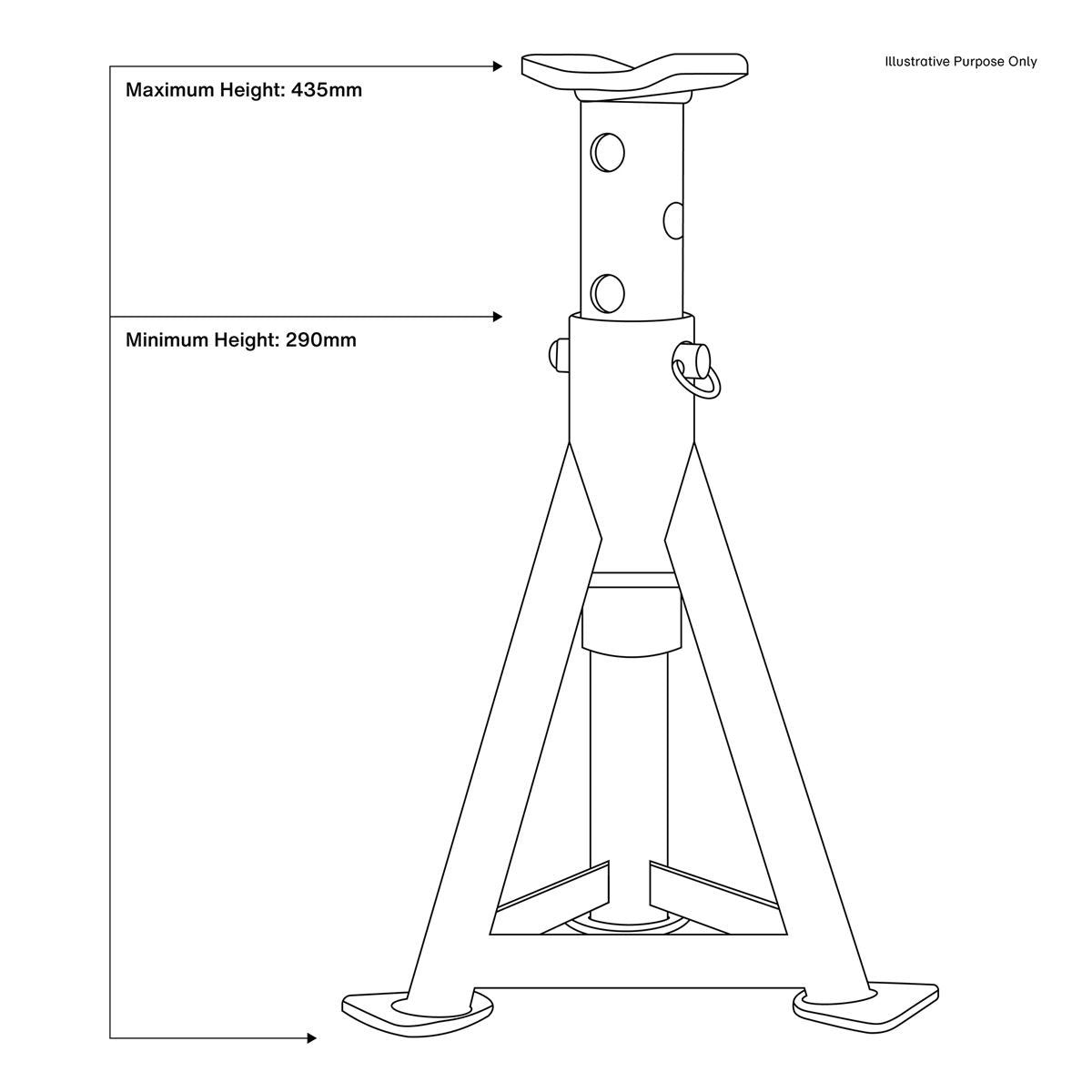 Sealey AS3O Premier Axle Stands (Pair) 3 Tonne Capacity per Stand - Orange