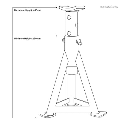 Sealey AS3O Premier Axle Stands (Pair) 3 Tonne Capacity per Stand - Orange