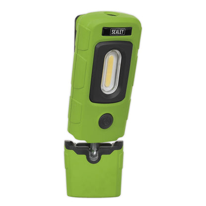 Sealey LED3601G Rechargeable 360° Inspection Light 3W COB & 1W SMD LED Green Lithium-Polymer