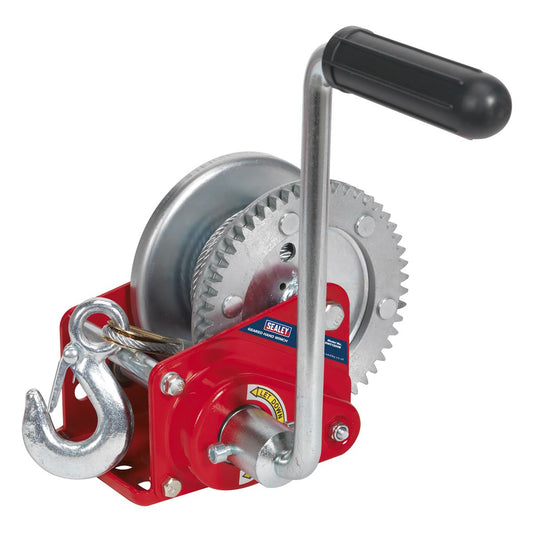 Sealey GWC1200B Geared Hand Winch with Brake & Cable 540kg Capacity