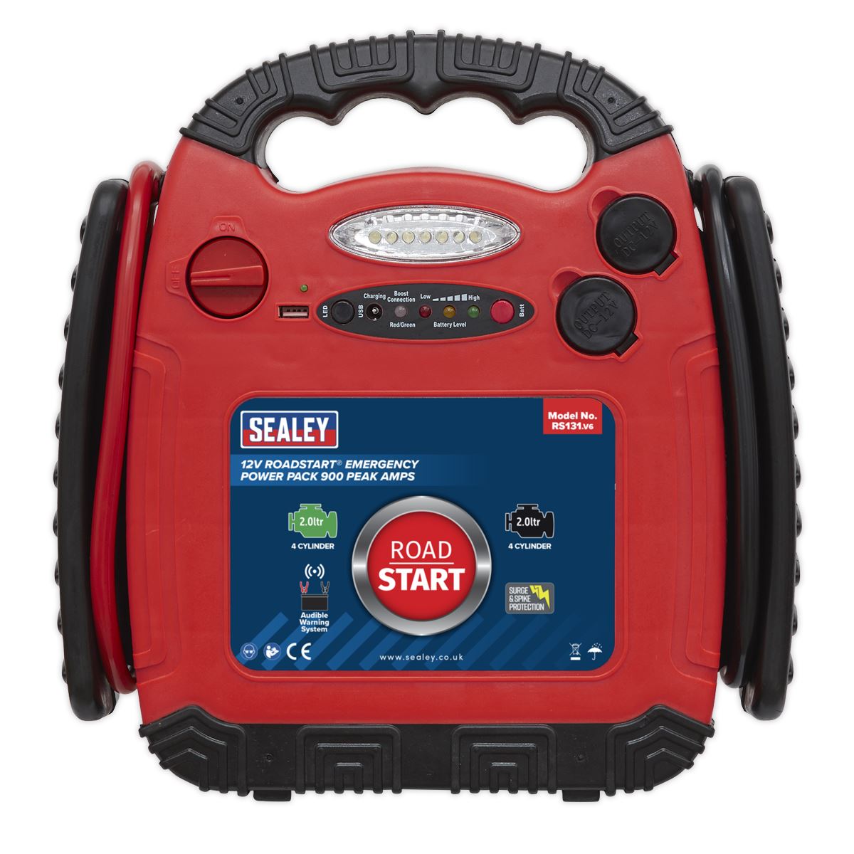 Sealey RS131 RoadStart® Emergency Power Pack 12V 900 Peak Amps