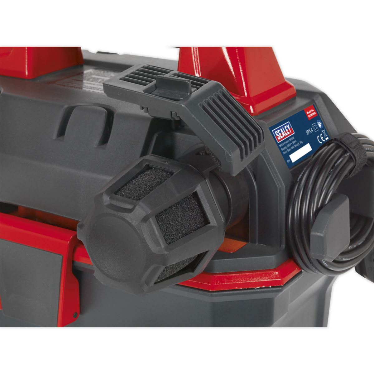 Sealey GV180WM Garage Vacuum 1500W with Remote Control - Wall Mounting