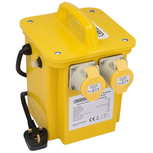 Draper 31264 230V to 110V Portable Site Transformer 3.3kVA