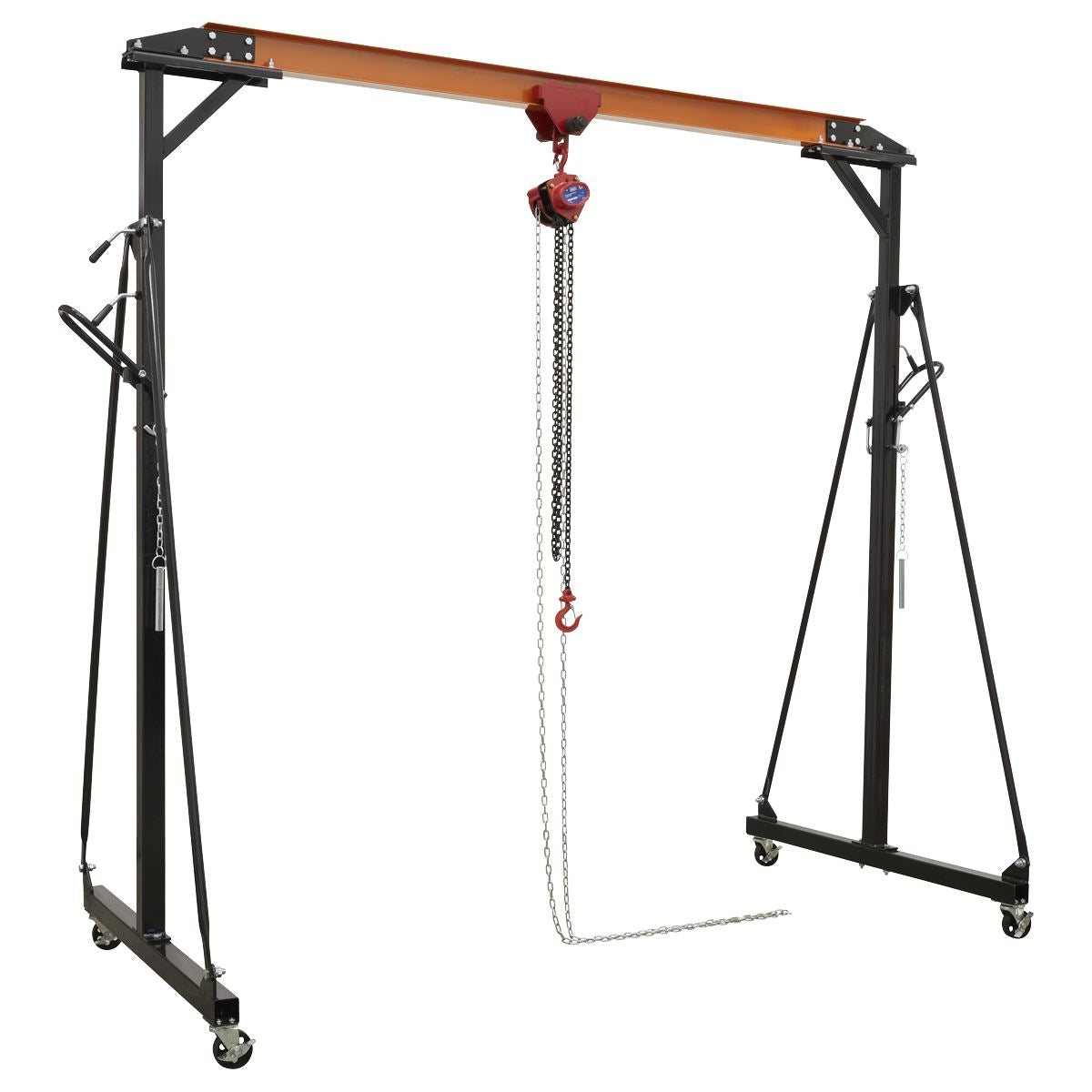 Sealey SG500KIT Portable Lifting Adjustable Gantry Crane 0.5 Tonne & Hoist Combo-McCormickTools