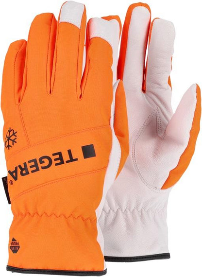 6 Pairs Ejendals Tegera 288 Orange Waterproof Leather Gloves