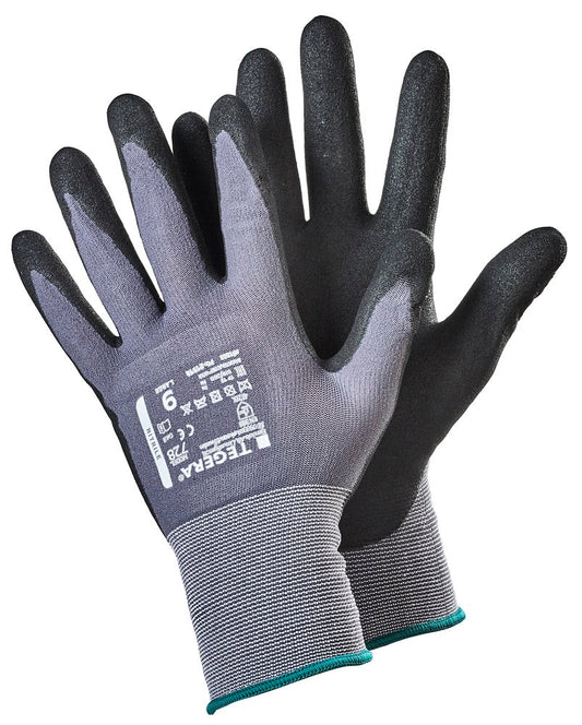 Ejendals Tegera 728 Nitrile Palm Coated Gloves Grey | Black