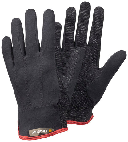 Ejendals Tegera 8125 Black Cotton PVC Dot Grip Palm Gloves