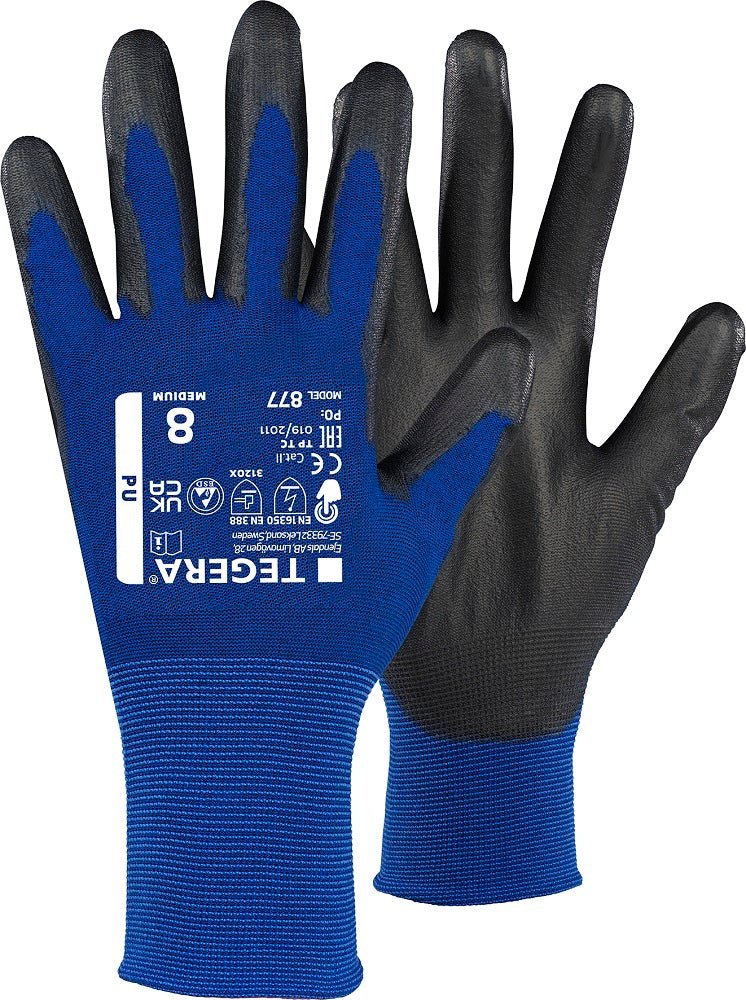 Ejendals Tegera Super Thin Touchscreen ESD PU Palm Gloves 877