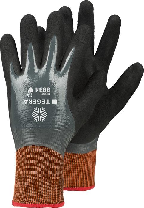 6 Pairs Tegera 8834 Fully Dipped Winter Lined Nitrile Gloves