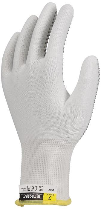 12 Pairs Ejendals Tegera 932 Liner Glove PVC Dot Grip Palm