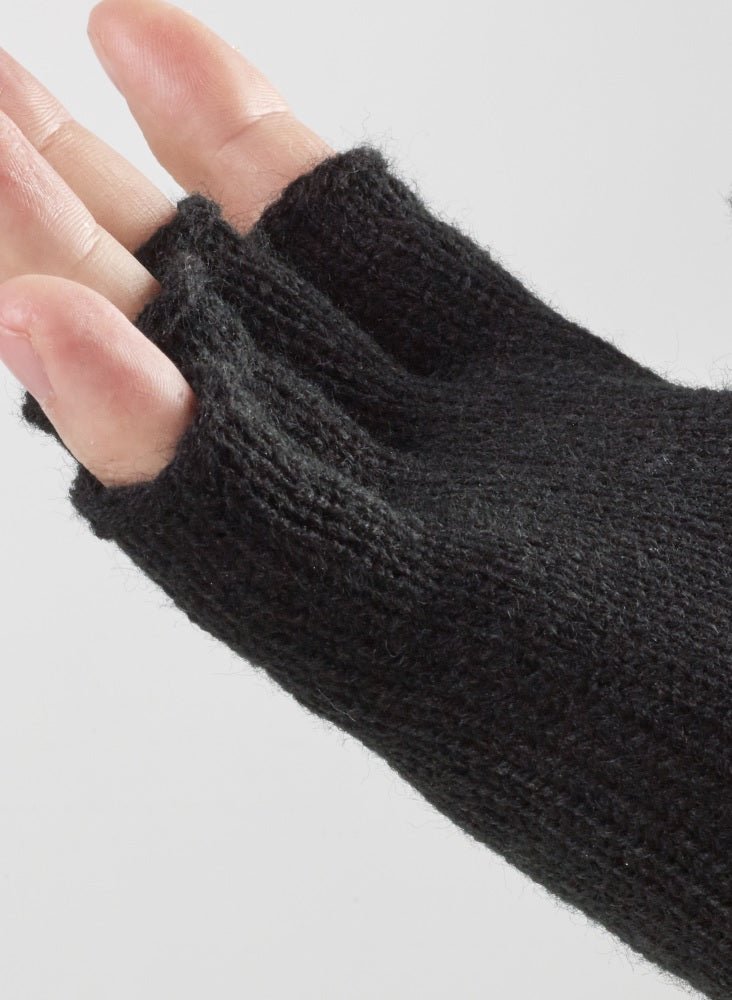 Ejendals Tegera 790 Fingerless Winter Knitted Gloves Black