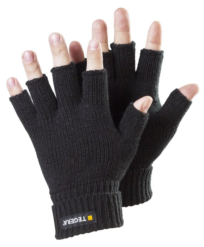 Ejendals Tegera 790 Fingerless Winter Knitted Gloves Black