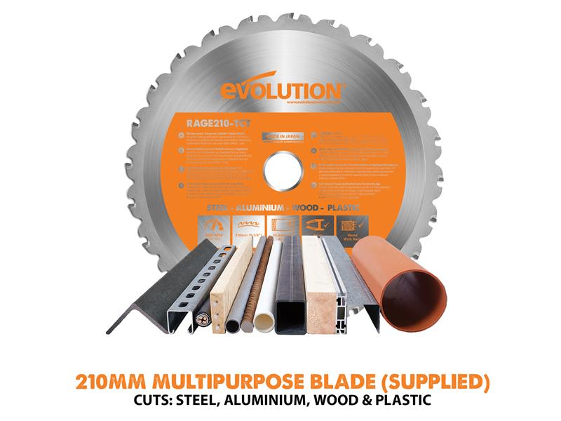 Evolution R210CMS Multi - Purpose Compound Mitre Saw 1200W 110V