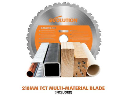 Evolution R210SMS+ Pro Multi - Material Sliding Mitre Saw 210mm 1500W 110V