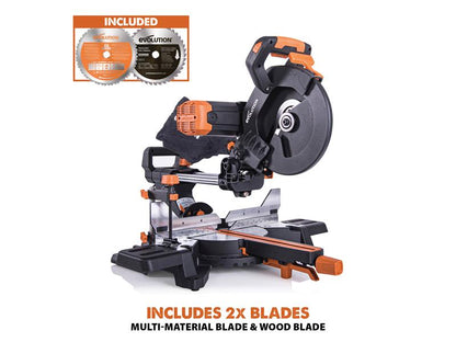 Evolution R255SMS - DB+ Multi - Material Sliding Mitre Saw 255mm 2000W 240V