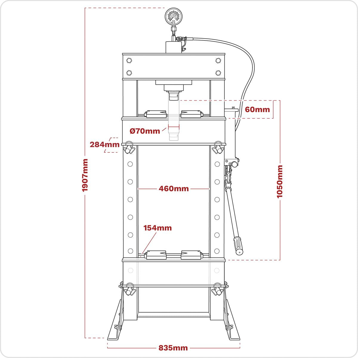 Sealey YK30XF Hydraulic Floor Type Press 30 Tonne