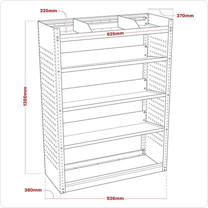 Sealey APMSV02 Modular Slanted Shelf Van Storage Unit 925mm