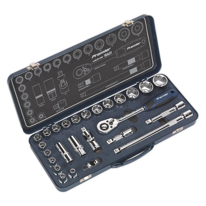 Sealey AK27482 Socket Set 26pc 1/2"Sq Drive Lock-On™ 6pt Metric