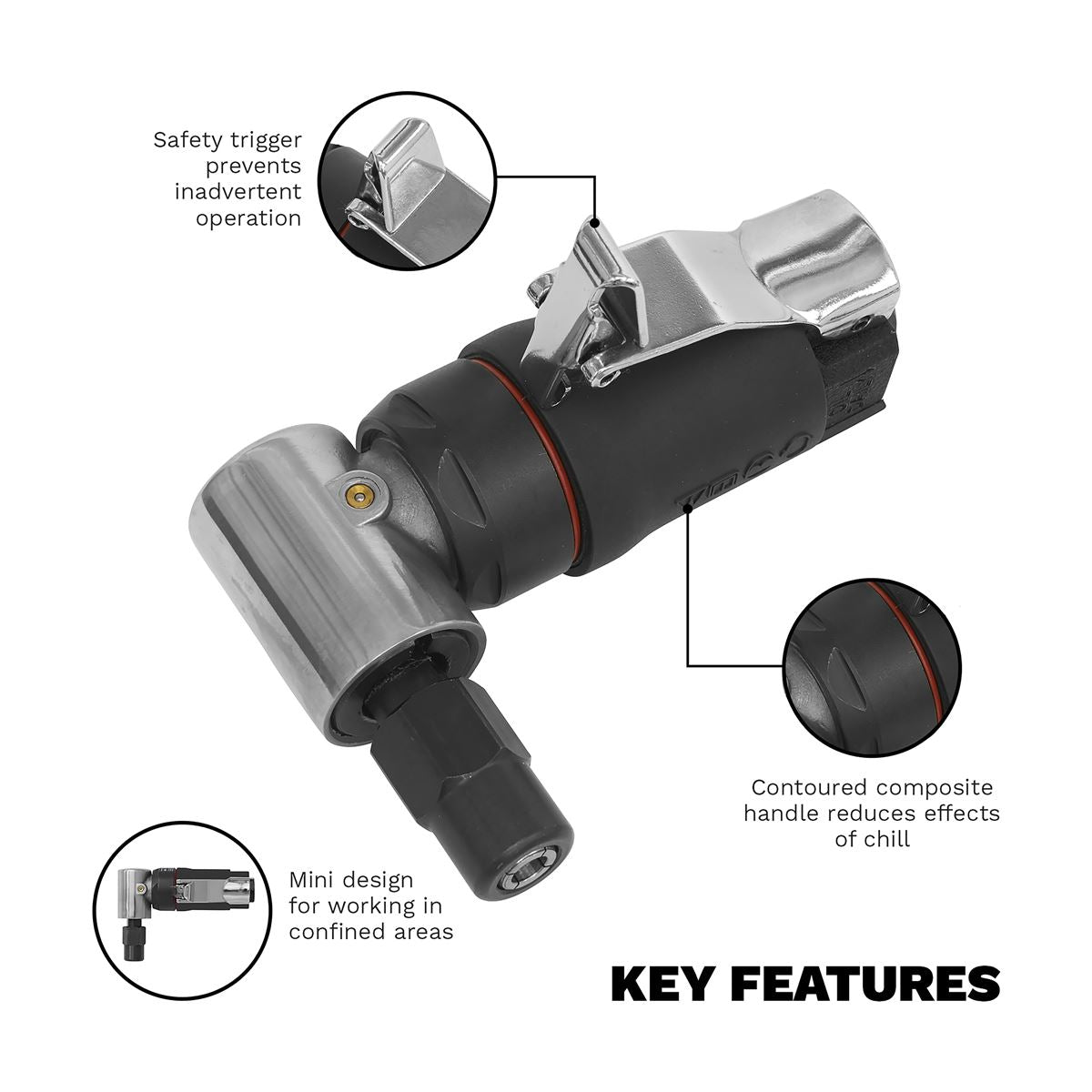 Sealey SA1005 Mini Air Die Grinder 90° Ø6mm