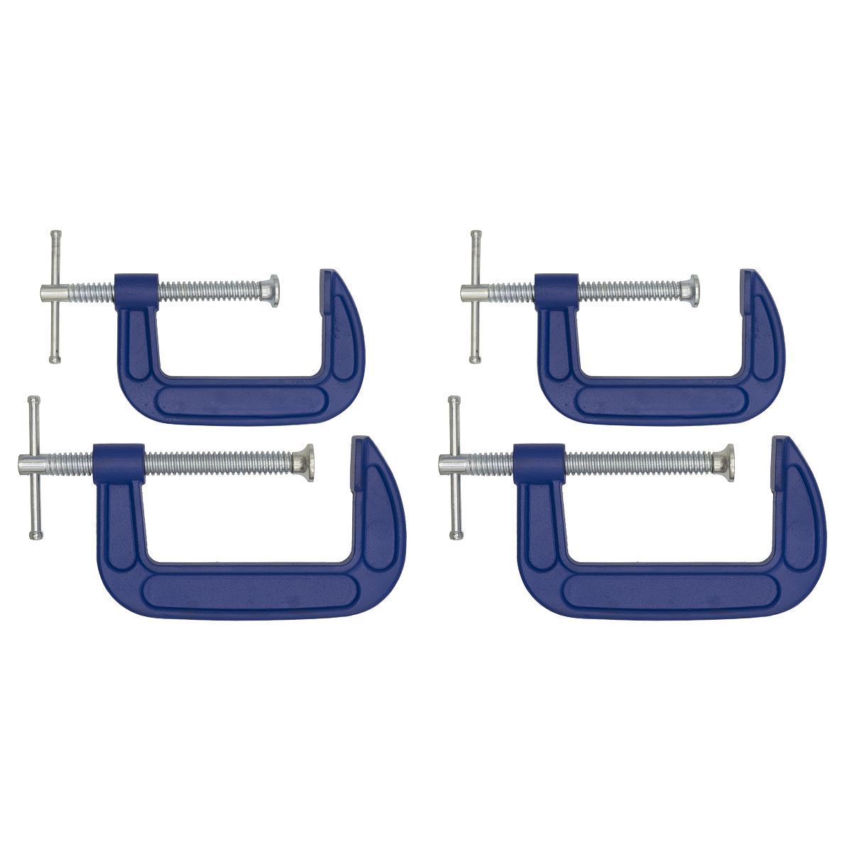 Sealey AK6003SET G-Clamp Set 75mm & 100mm - 4pc