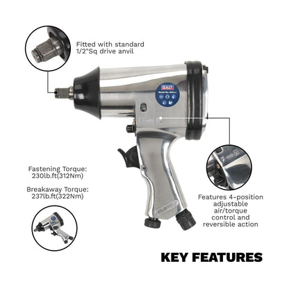 Sealey SA2 Air Impact Wrench 1/2"Sq Drive