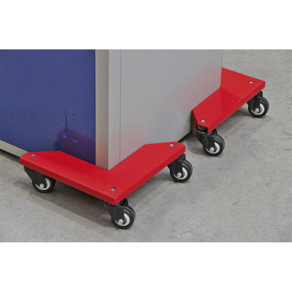 Sealey CM4 Corner Transport Dollies Set of 4 - 150kg Capacity