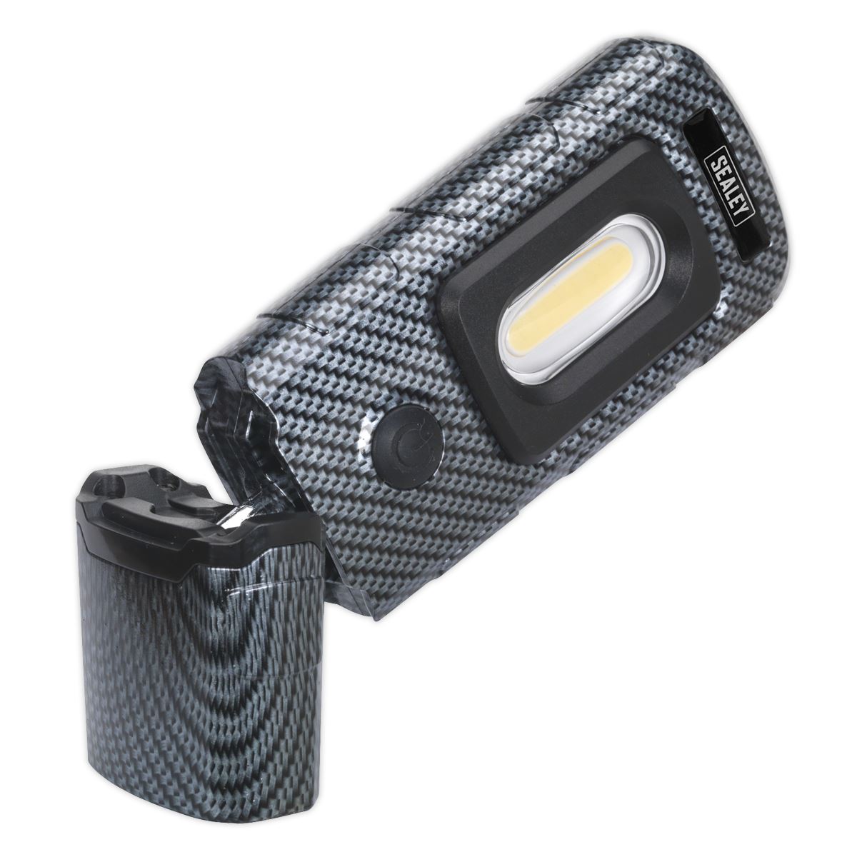 Sealey LED3601CF Rechargeable 360° Inspection Light 3W COB & 1W SMD LED Carbon Fibre Effect