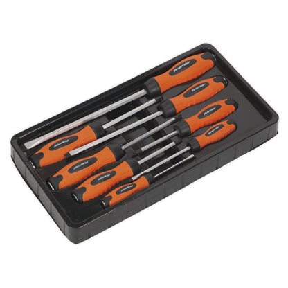 Sealey HV004 Screwdriver Set 8pc Hammer-Thru Hi-Vis Orange