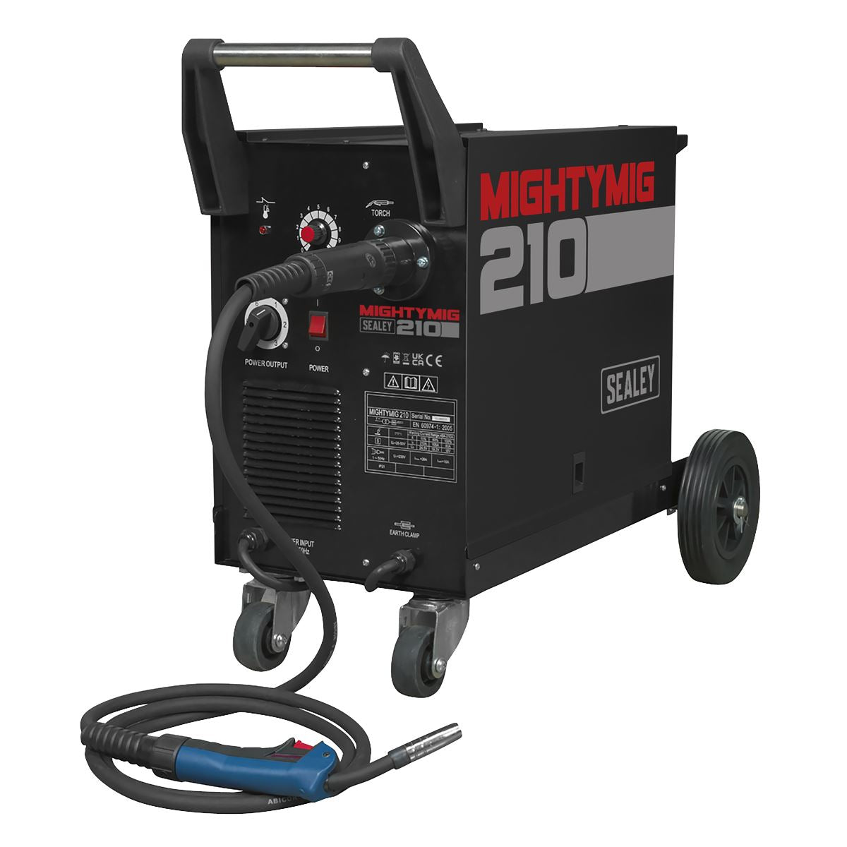 Sealey MIGHTYMIG210 Professional Gas/Gasless MIG Welder 210A with Euro Torch