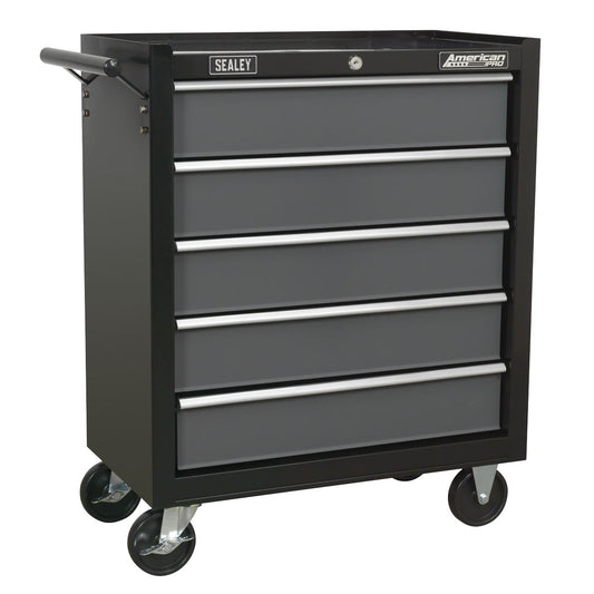 Sealey AP2505B Rollcab 5 Drawer with Ball-Bearing Slides - Black/Grey