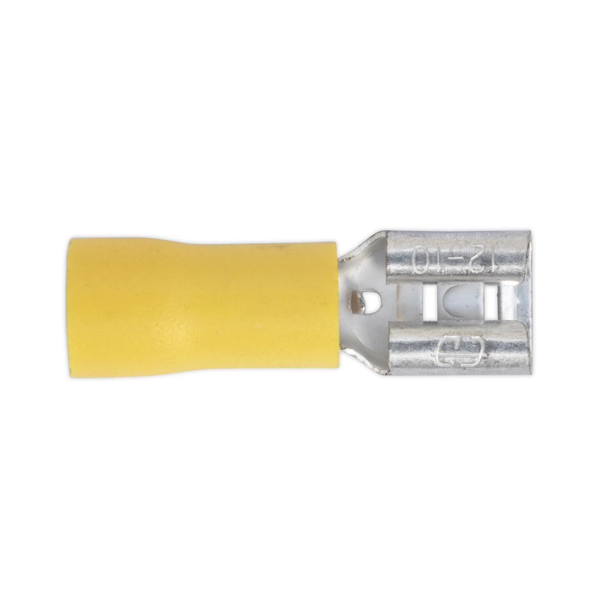 Sealey YT13 Push-On Terminal 6.3mm Female Yellow Pack of 100