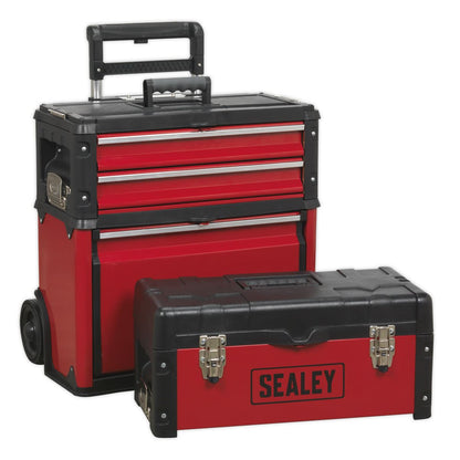 Sealey AP548 Mobile Steel/Composite Toolbox - 3 Compartment