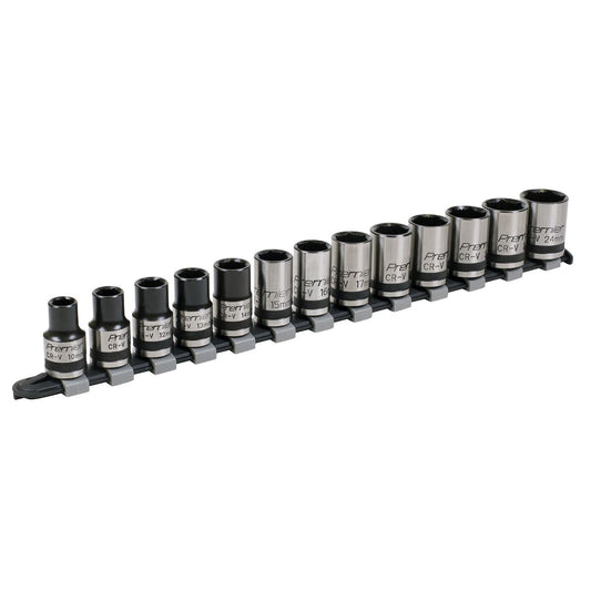 Sealey AK2742B Socket Set 13pc 1/2"Sq Drive Lock-On™ 6pt Metric - Premier Black