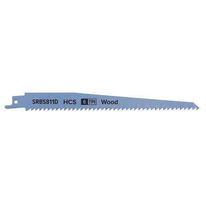 Sealey SRBS811D Reciprocating Saw Blade Clean Wood 200mm 6tpi - Pack of 5